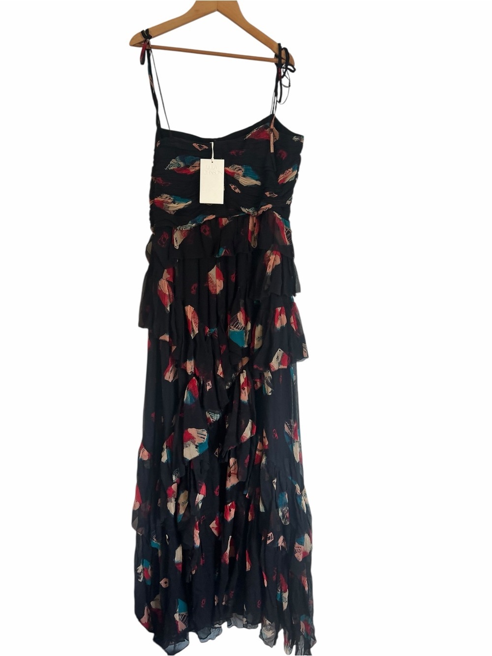 Ulla Johnson Aveline Tiered Ruffled Printed Silk-Crepon Gown - Picture 4 of 10